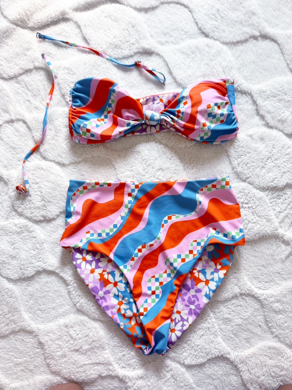 Pink Lily Reversible Golden Soul Bikini Size Medium Bandeau